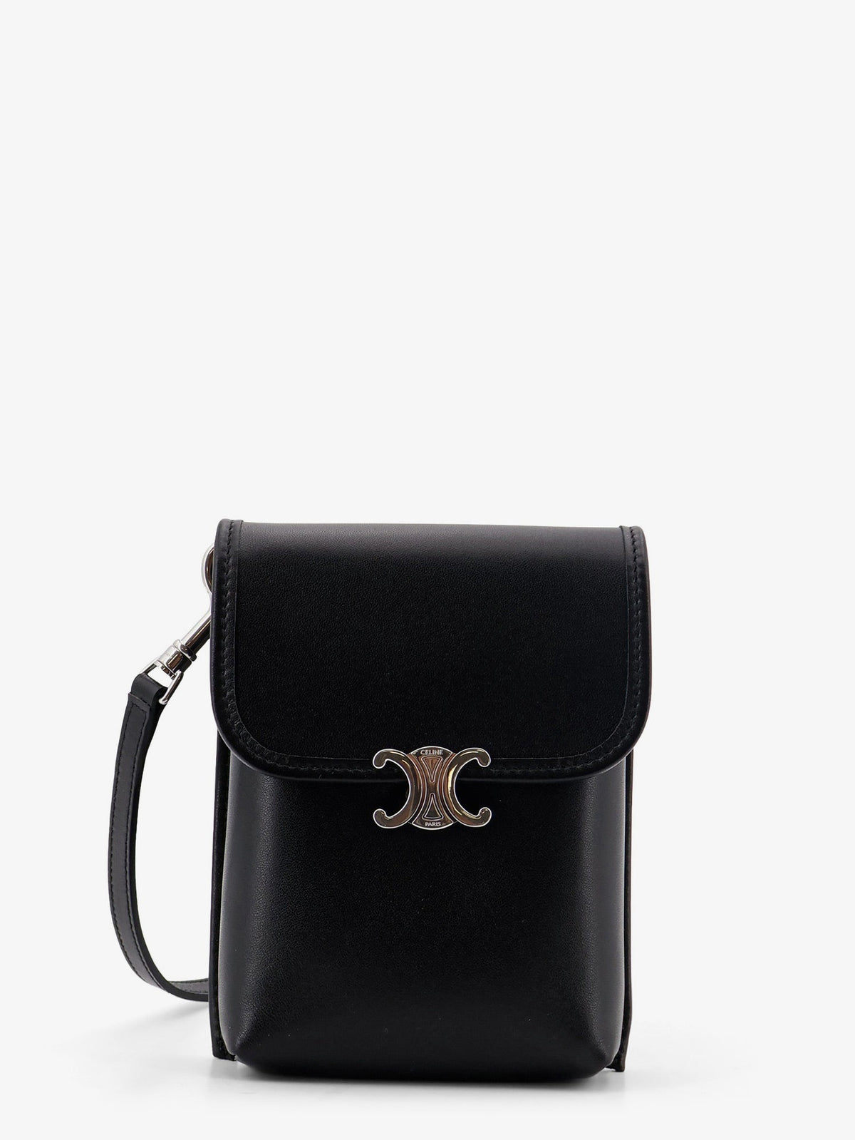 Celine Soft Triomphe leather shoulder bag - Black