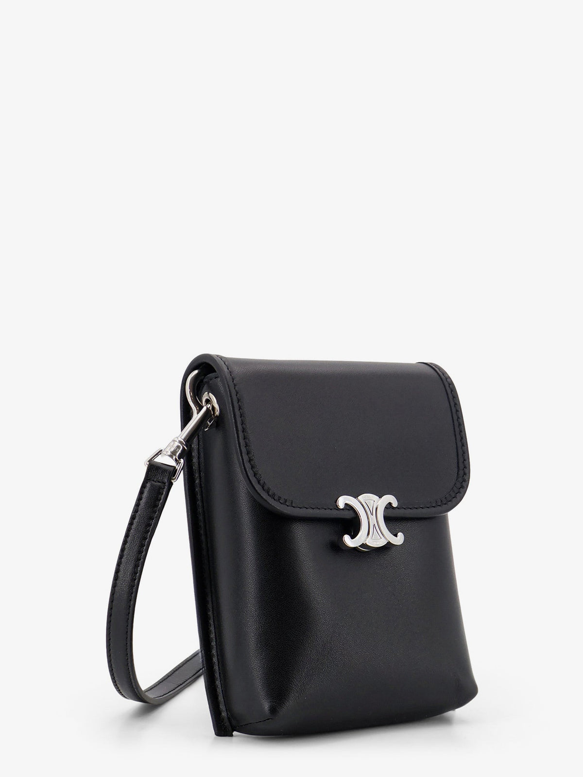 Celine Soft Triomphe leather shoulder bag - Black