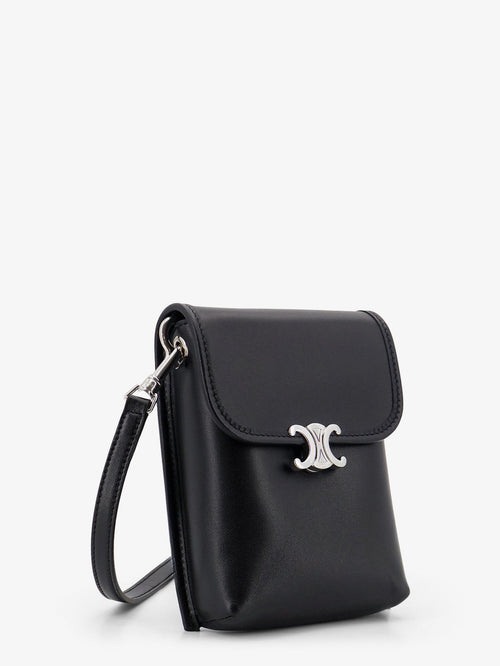 Celine Soft Triomphe leather shoulder bag - Black