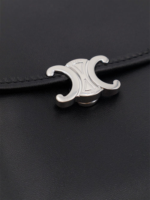Celine Soft Triomphe leather shoulder bag - Black
