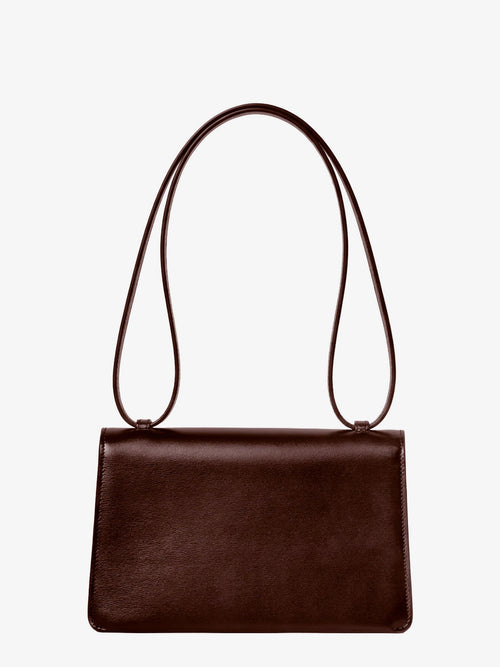 Celine Le 17 leather shoulder bag with metal Triomphe closure - Chestnut