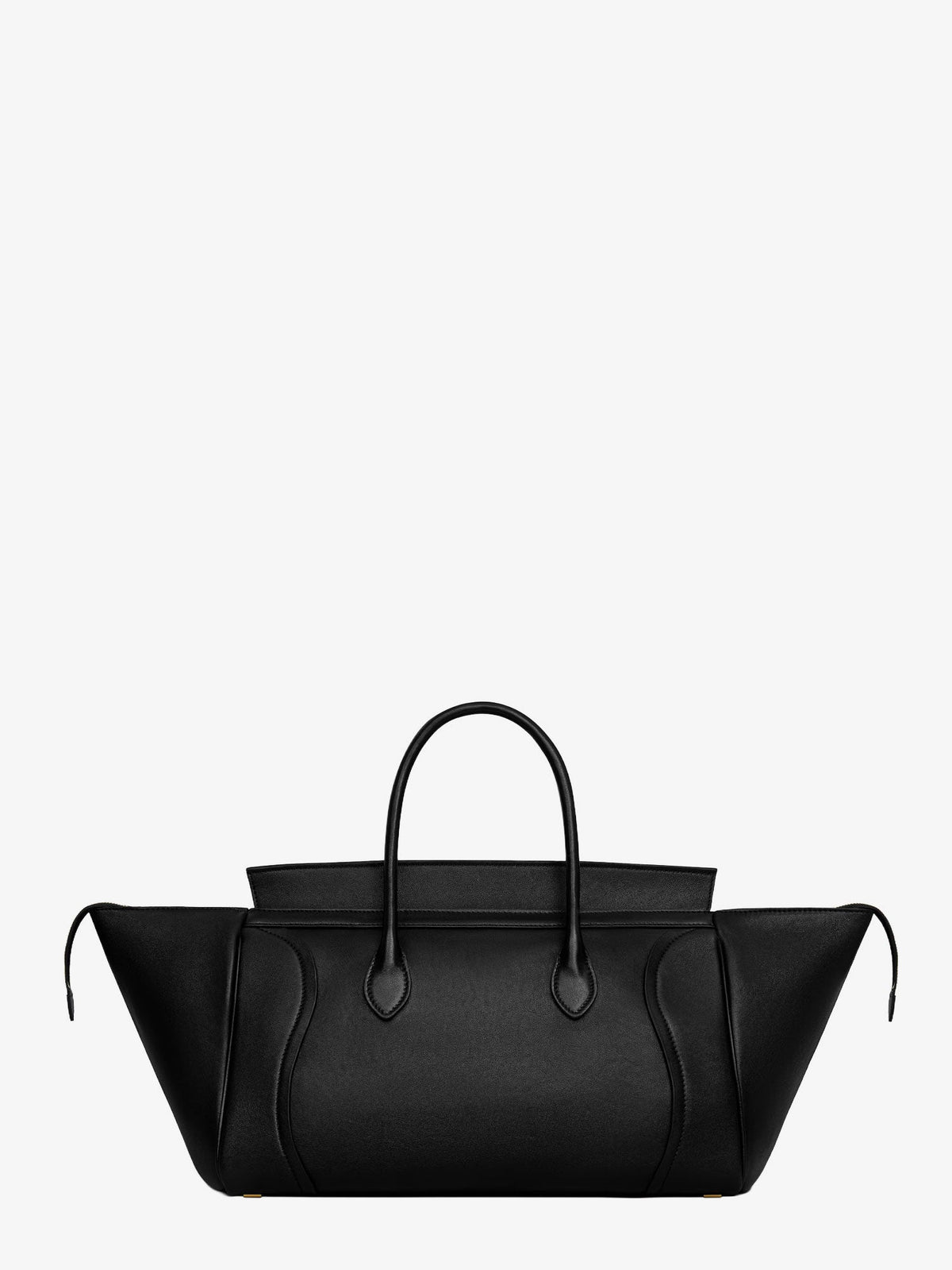 Celine Luggage leather handbag with logo lettering on the front - Black