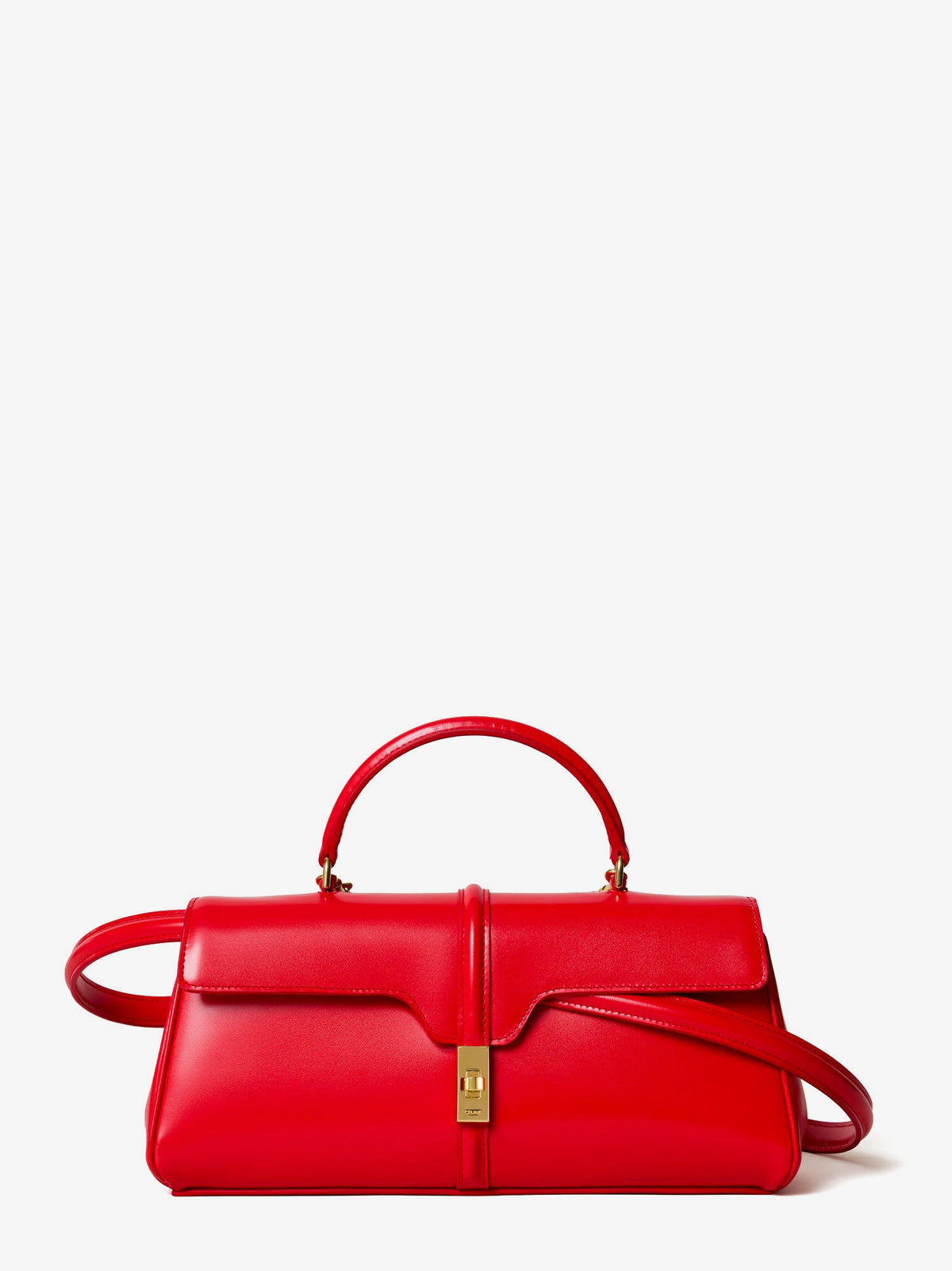 Celine 16 East-West handbag in Satin Calfskin - Ultra Red