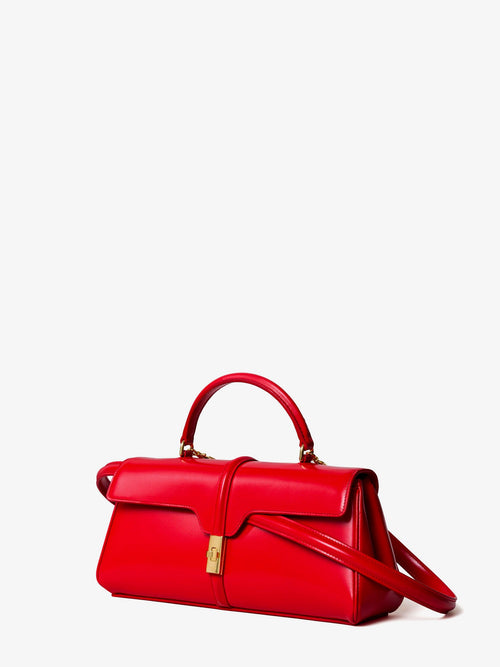 Celine 16 East-West handbag in Satin Calfskin - Ultra Red