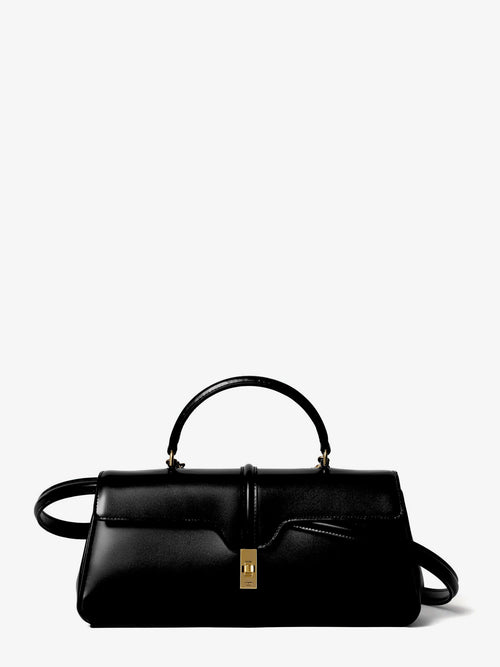 Celine 16 East-West Handbag in satin calfskin - Black
