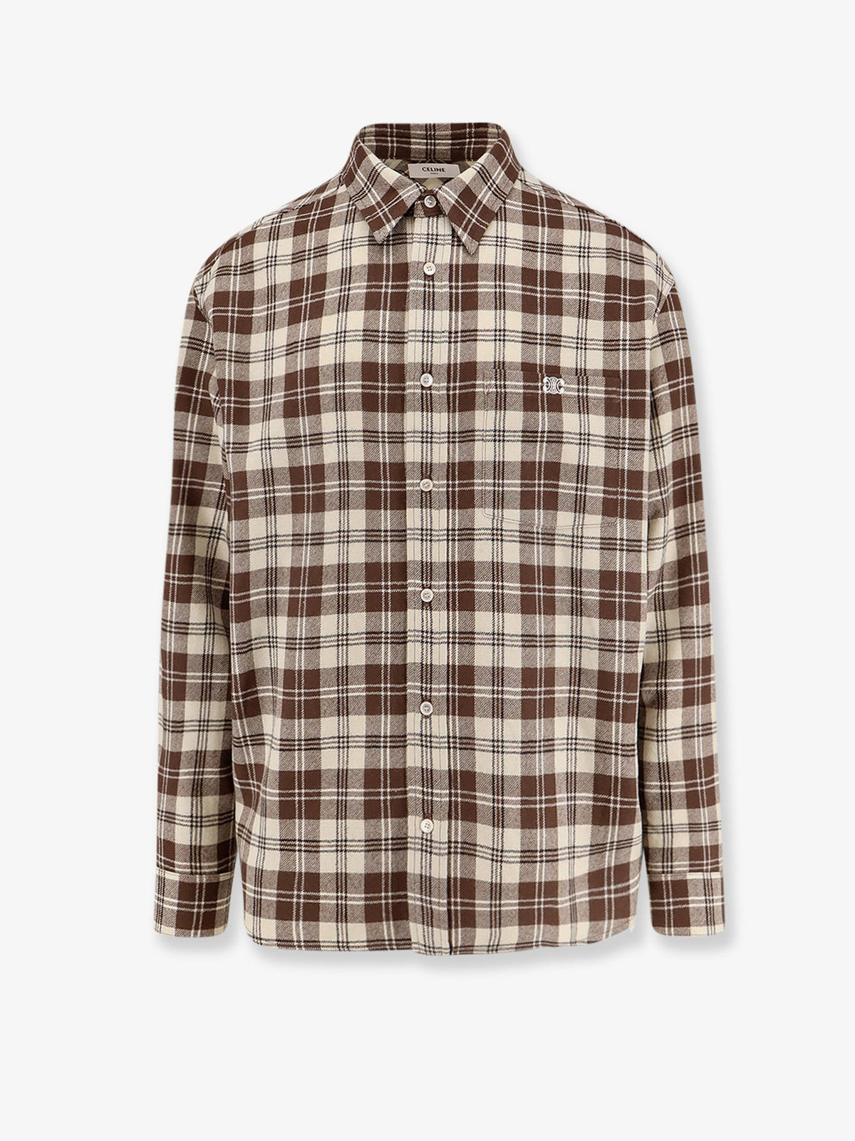 Celine Madras wool shirt - Beige Marron