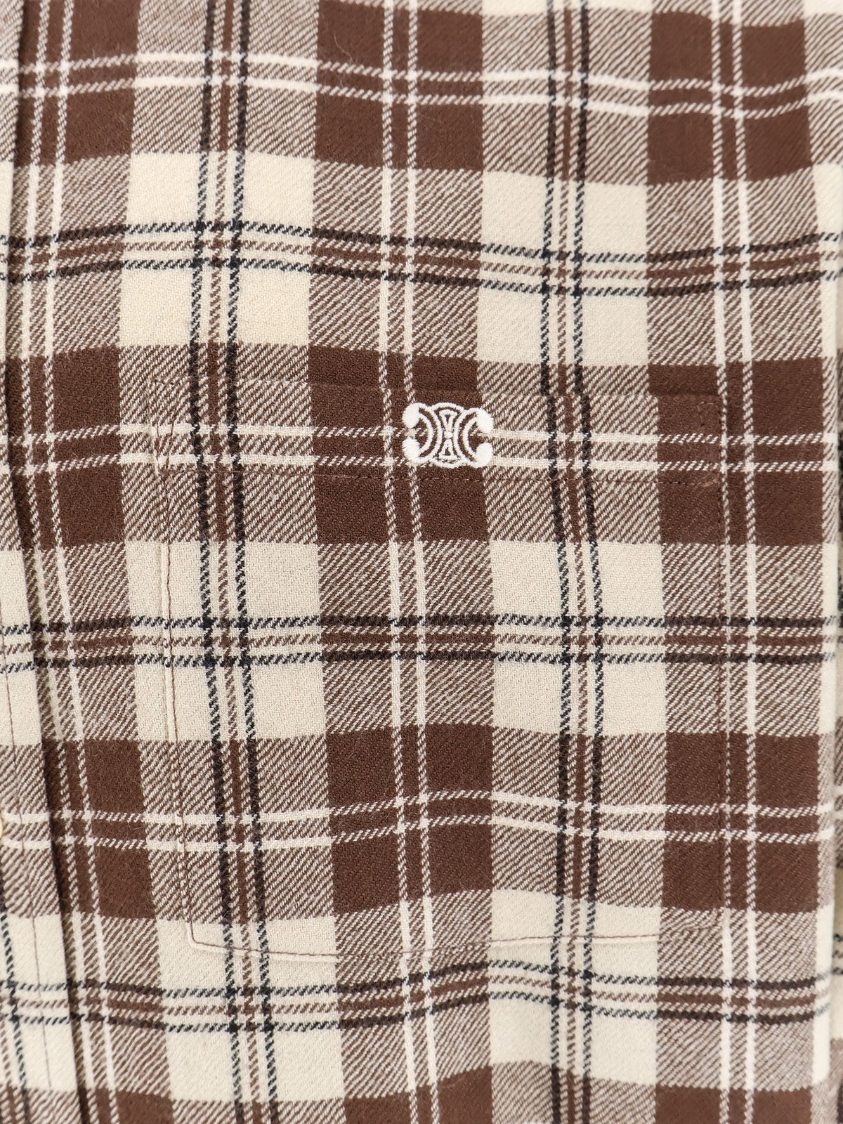 Celine Madras wool shirt - Beige Marron