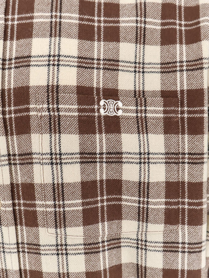 Celine Madras wool shirt - Beige Marron