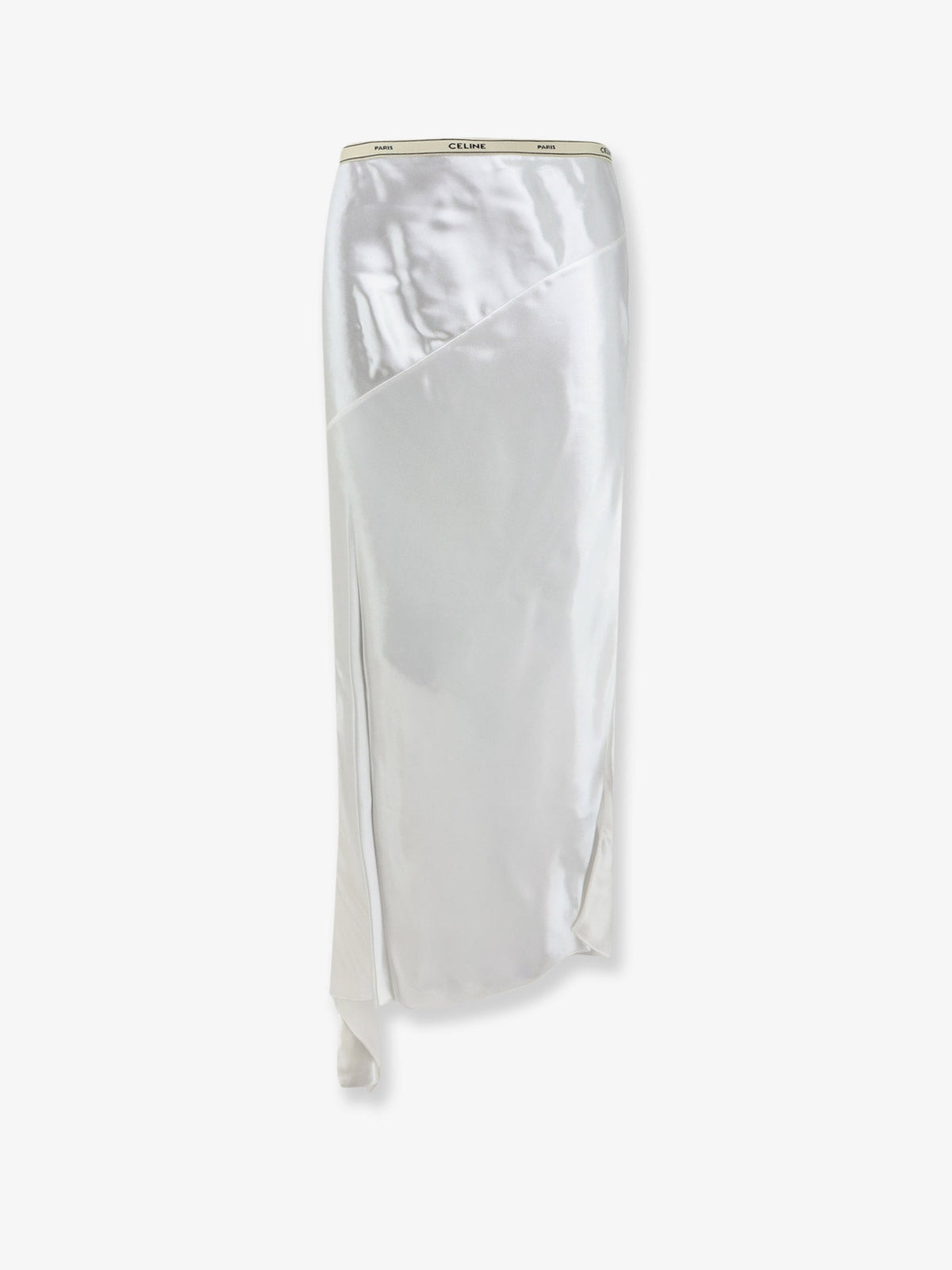 Celine Viscose satin midi skirt - Opticwhite