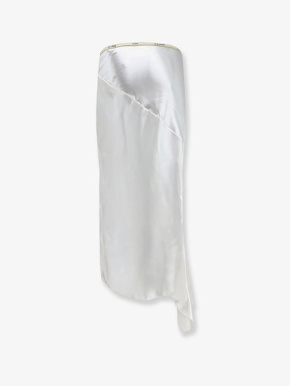 Celine Viscose satin midi skirt - Opticwhite