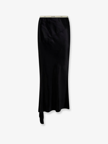 Celine Viscose satin midi skirt - Black