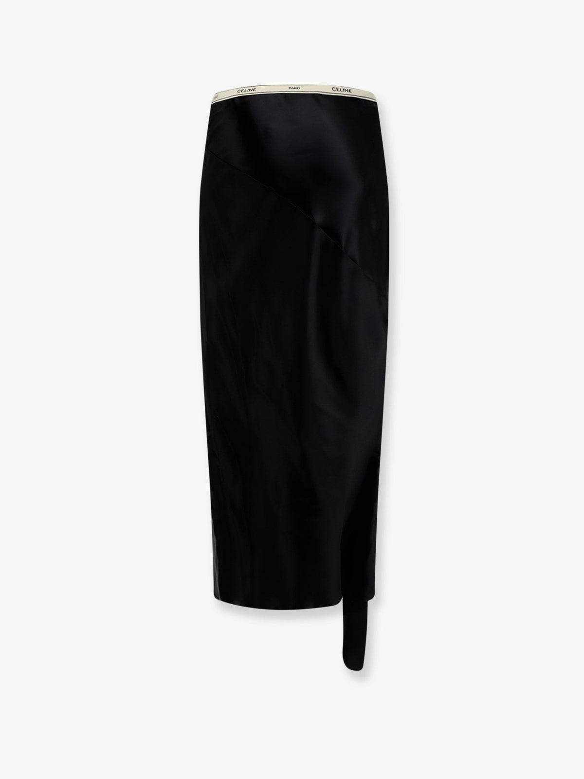 Celine Viscose satin midi skirt - Black