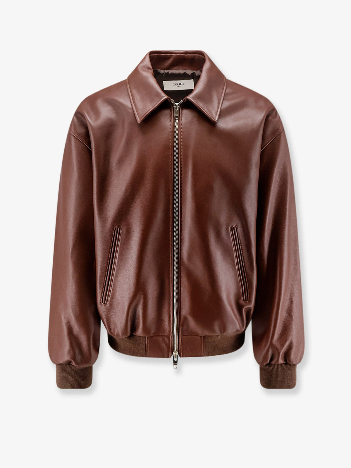 Celine Teddy Leather Jacket - Brown