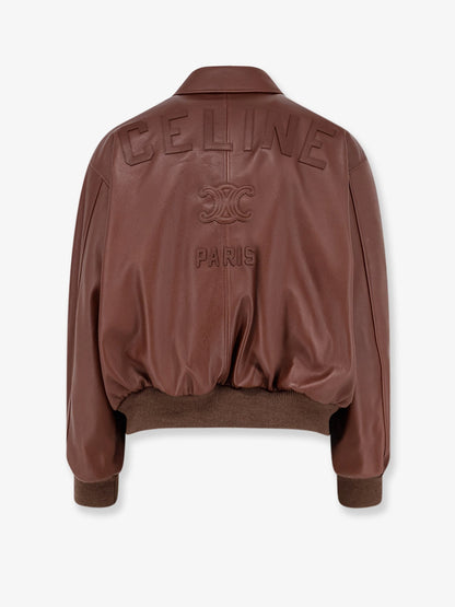 Celine Teddy Leather Jacket - Brown