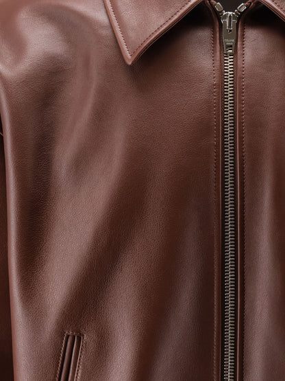 Celine Teddy Leather Jacket - Brown