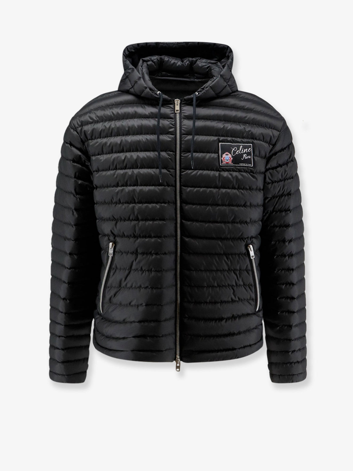 Celine Hooded quilted down jacket - Black