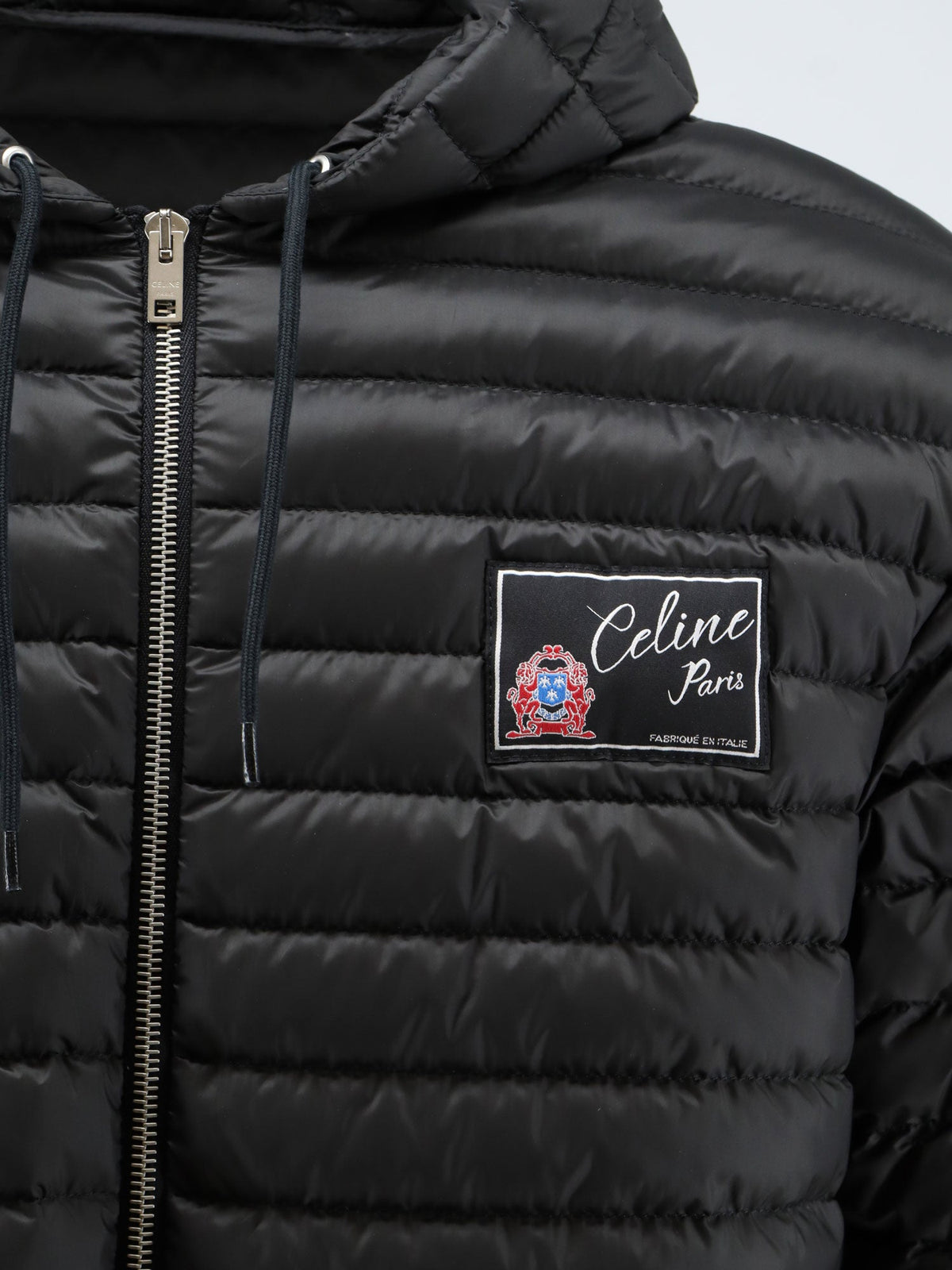 Celine Hooded quilted down jacket - Black