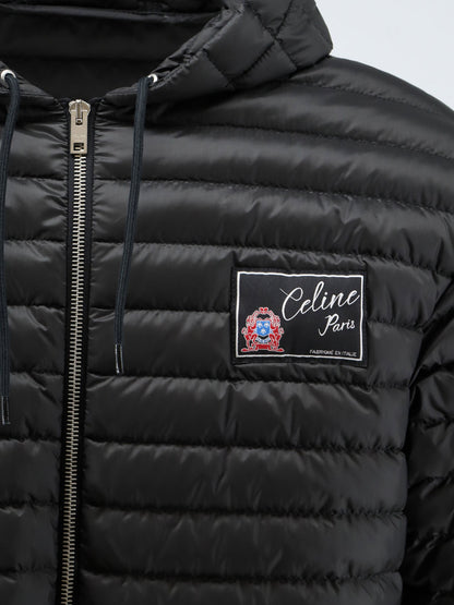 Celine Hooded quilted down jacket - Black