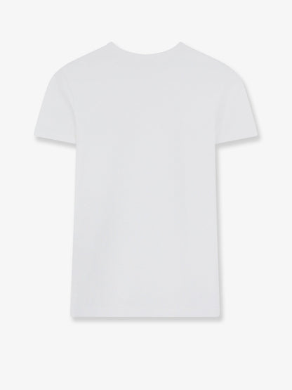 Celine Cotton T-shirt with front lettering logo print - Offwhiteblack