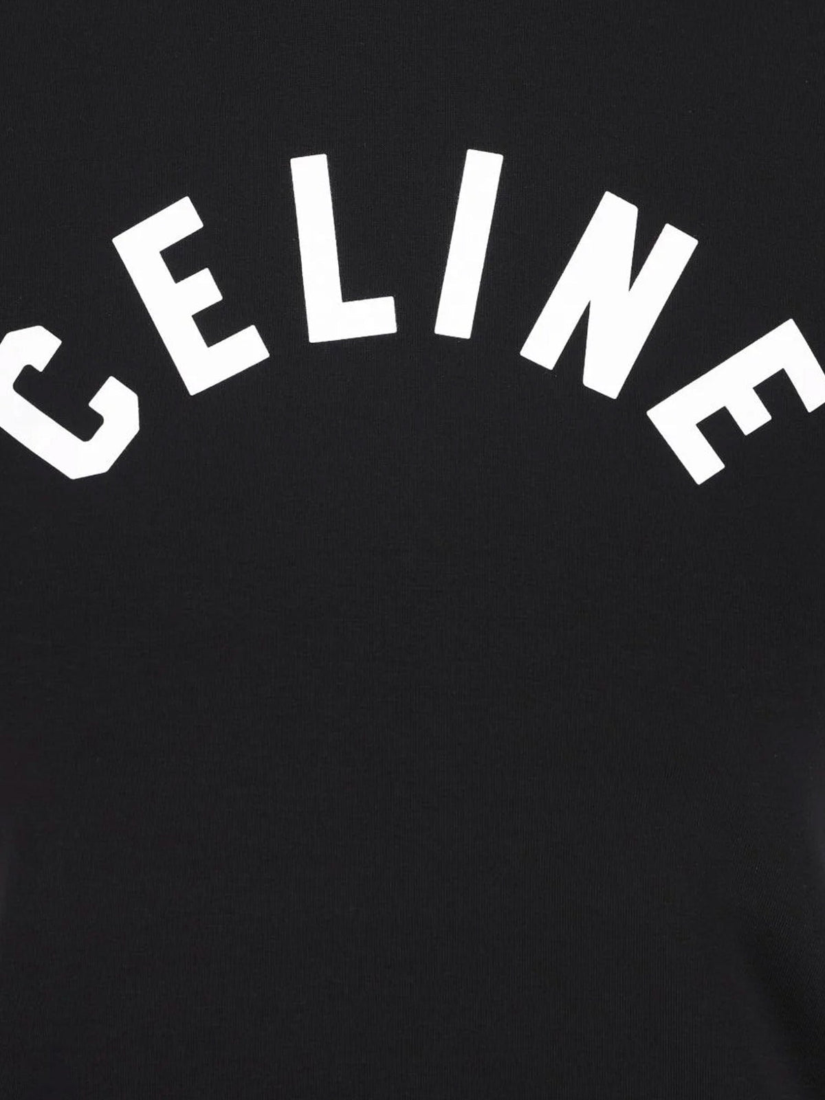 Celine Cotton T-Shirt with front logo print - Blackwhite