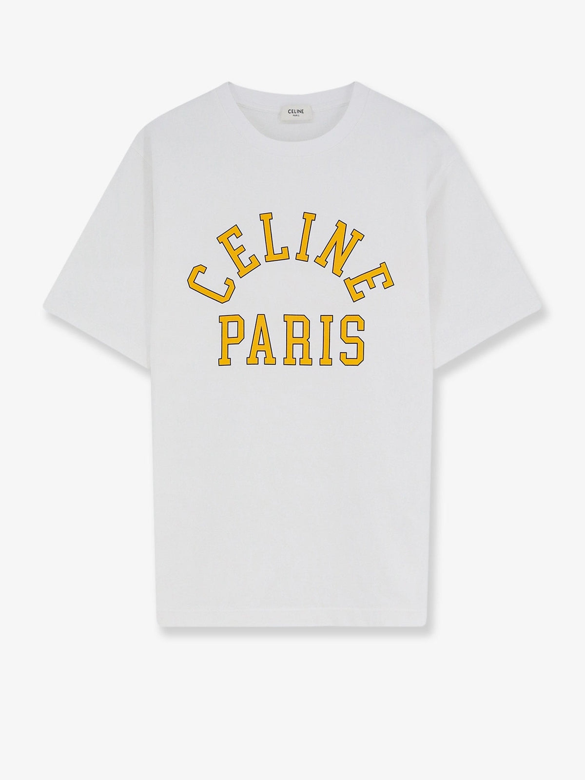 Celine Cotton T-shirt with front logo print - Opticwhiteyellowblue