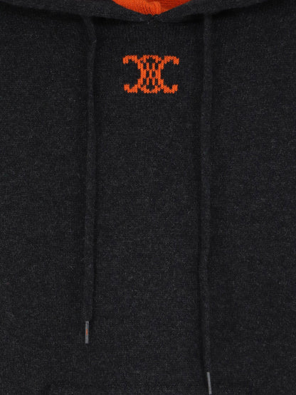 Celine Cashmere blend hoodie - Darkgreyorange