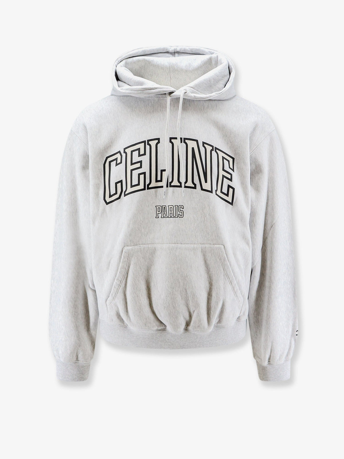 Celine Cotton Sweatshirt with logo lettering print - Greyblackoffwhite