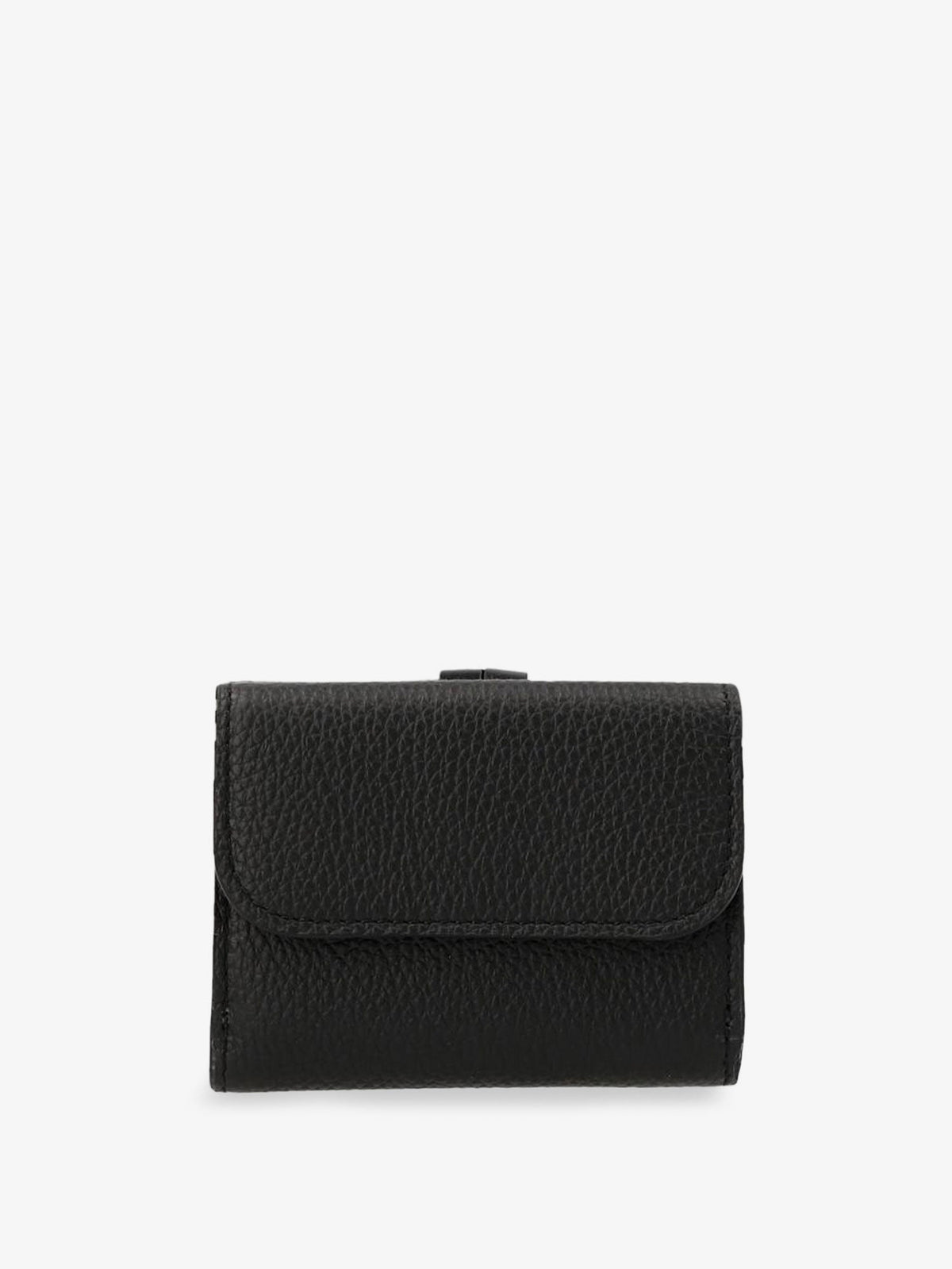 Chloe' Mini Alphabet Trifold Leather Wallet - Black
