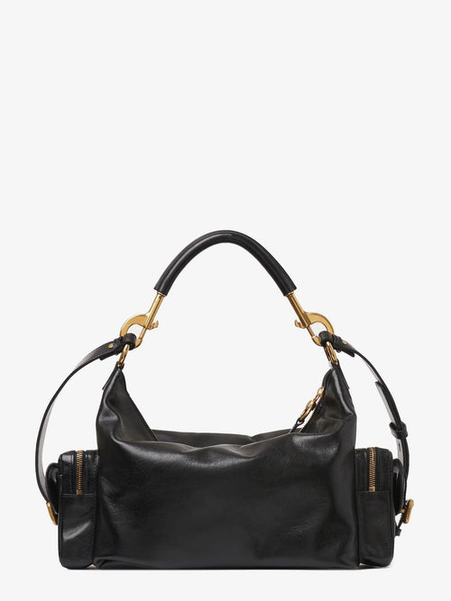 Chloe' Carry shiny buffalo leather shoulder bag - Nero