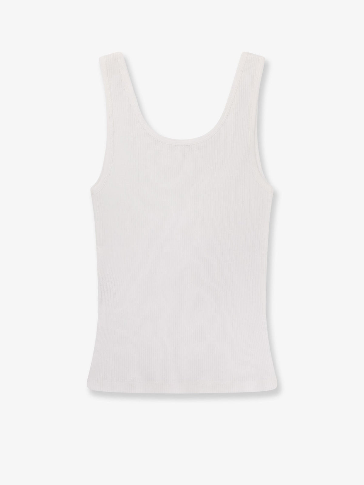 Chloe' Ribbed cotton tank top - White