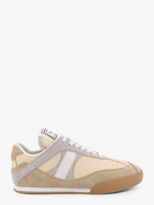 Chloe' Kick suede sneakers with contrasting inserts - Dove Grey