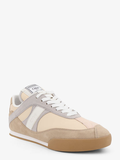 Chloe' Kick suede sneakers with contrasting inserts - Dove Grey