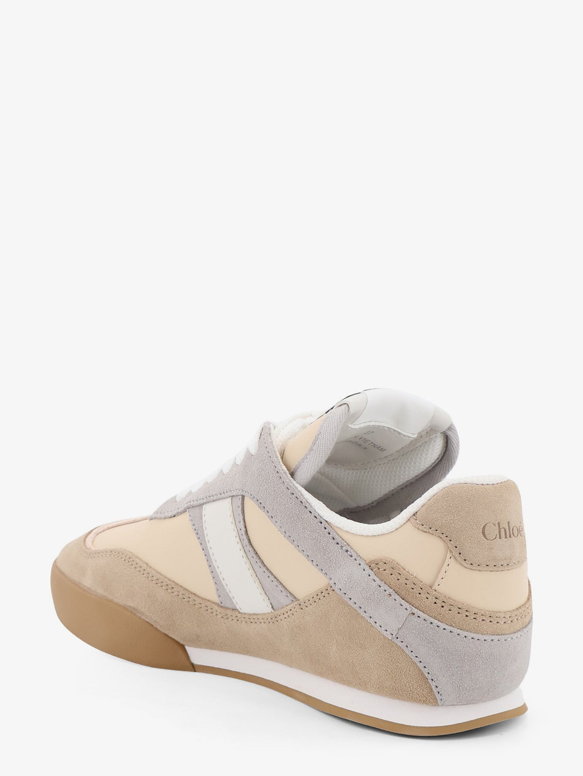 Chloe' Kick suede sneakers with contrasting inserts - Dove Grey