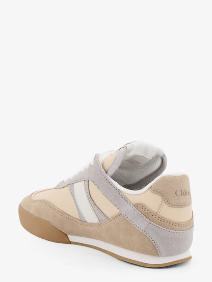 Chloe' Kick suede sneakers with contrasting inserts - Dove Grey