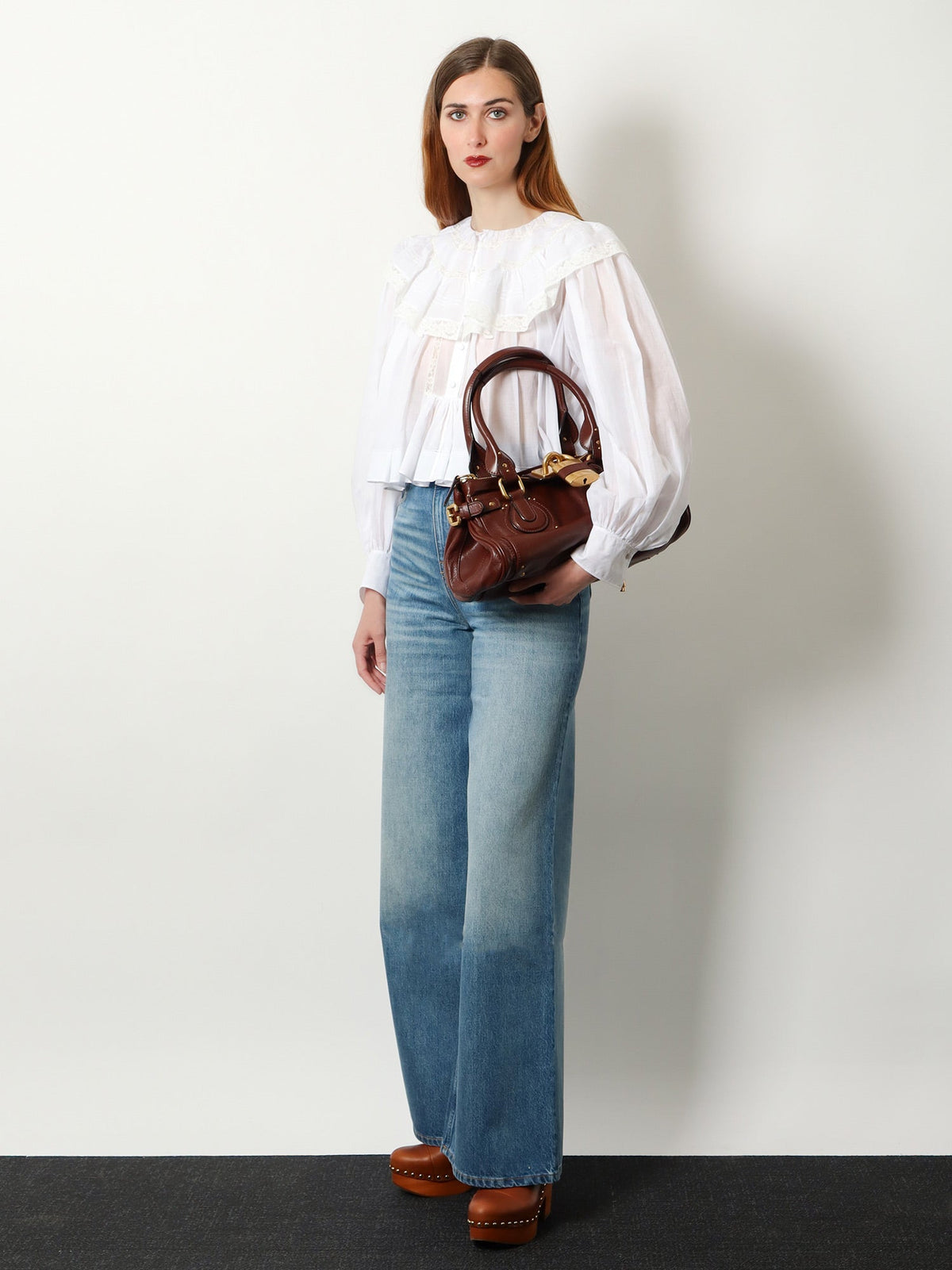 Chloe' Paddington leather shoulder bag - Crafty Brown