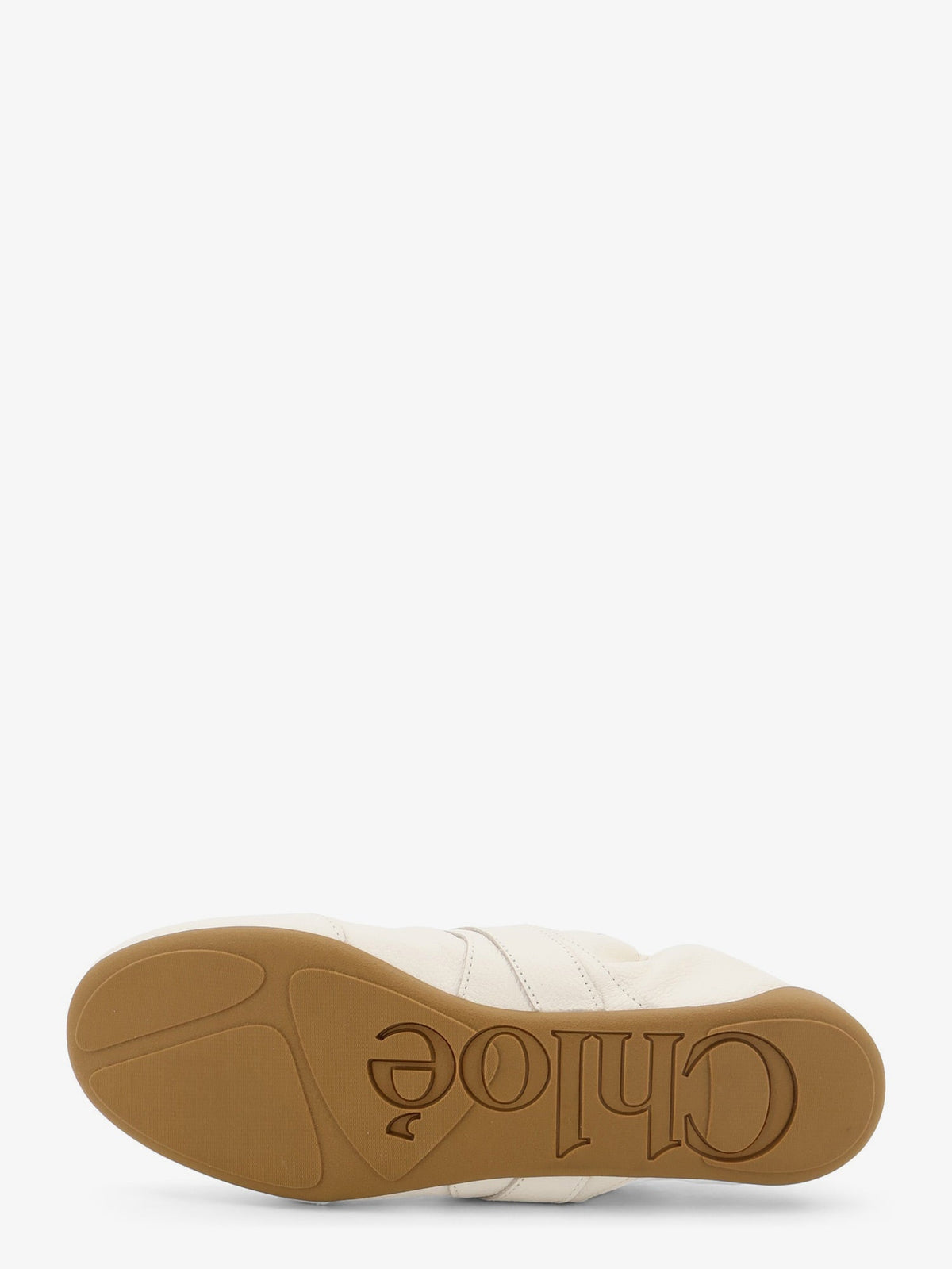 Chloe' Kick leather sneakers with side logo - Eggshell