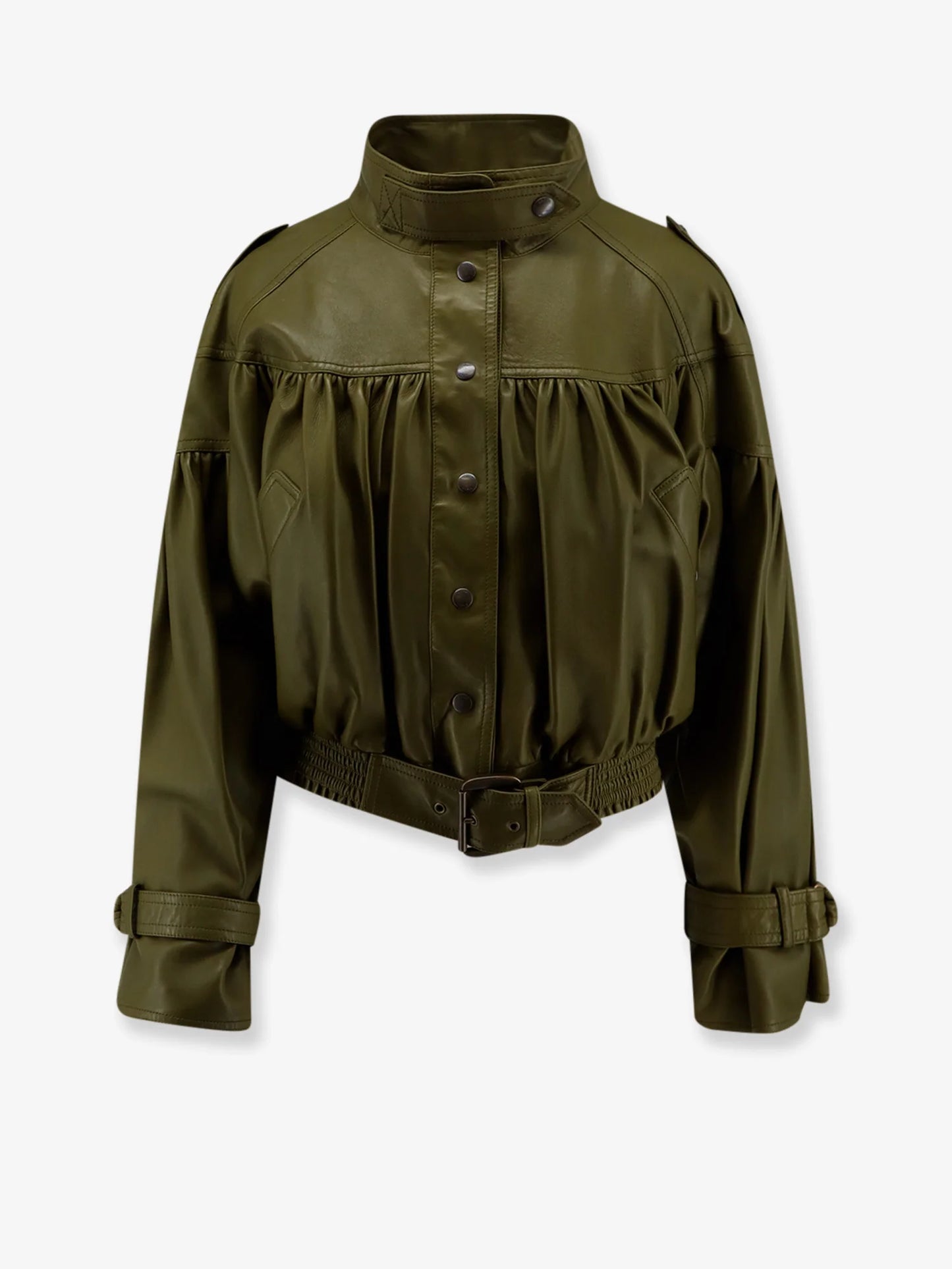 CHLOE' - Crop fit leather jacket