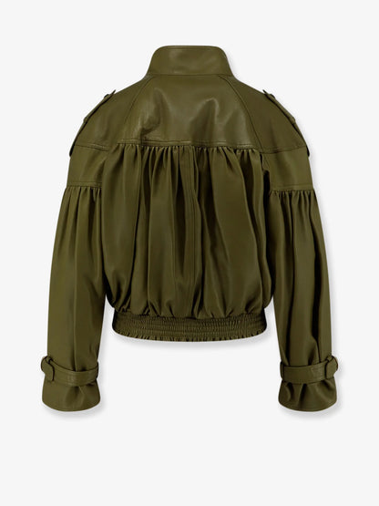 CHLOE' - Crop fit leather jacket