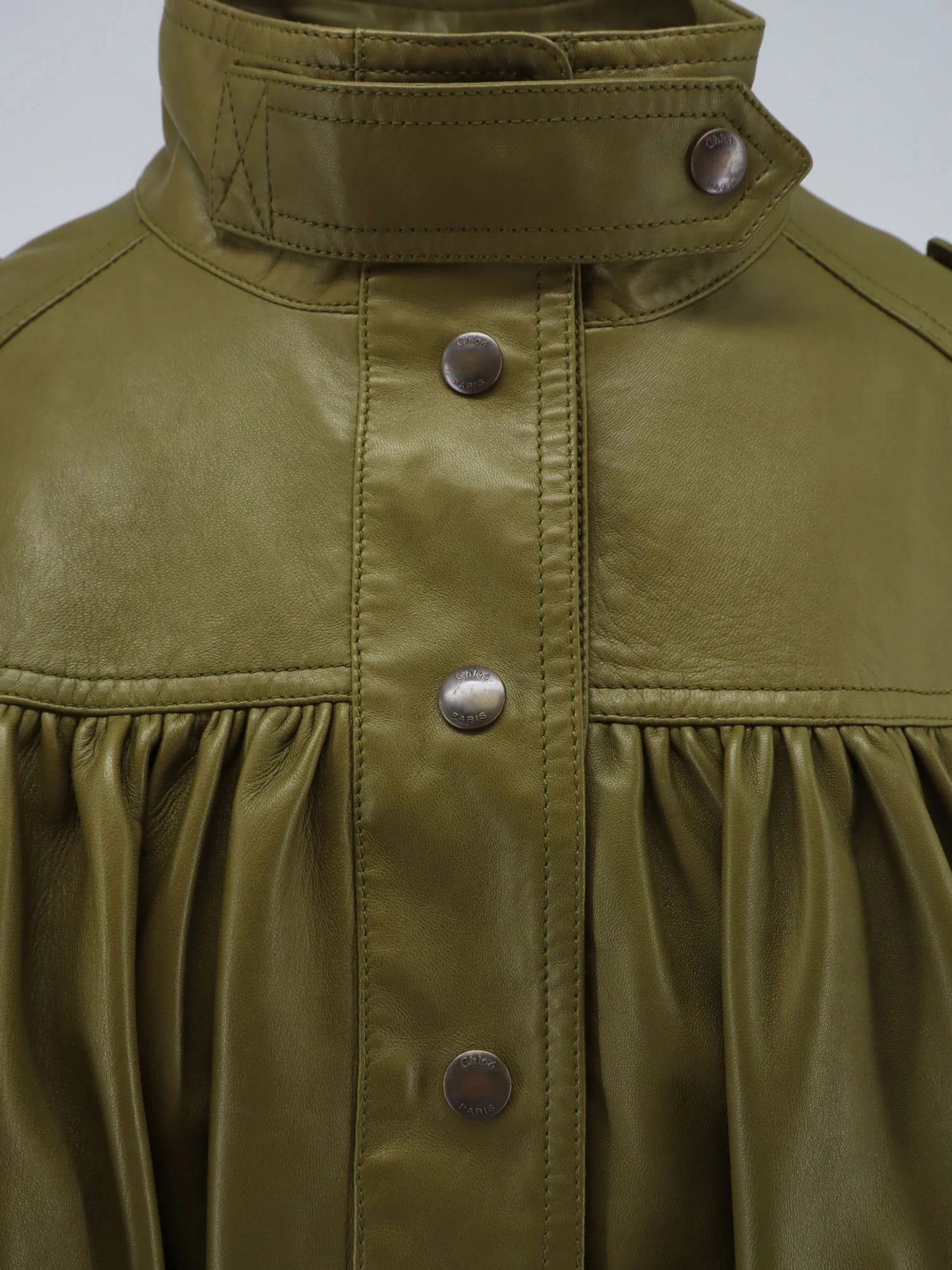 CHLOE' - Crop fit leather jacket