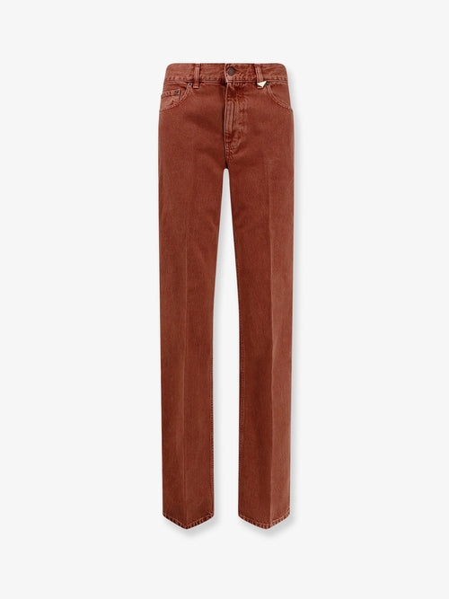 Chloe' Colored denim trousers - Crimson Brown