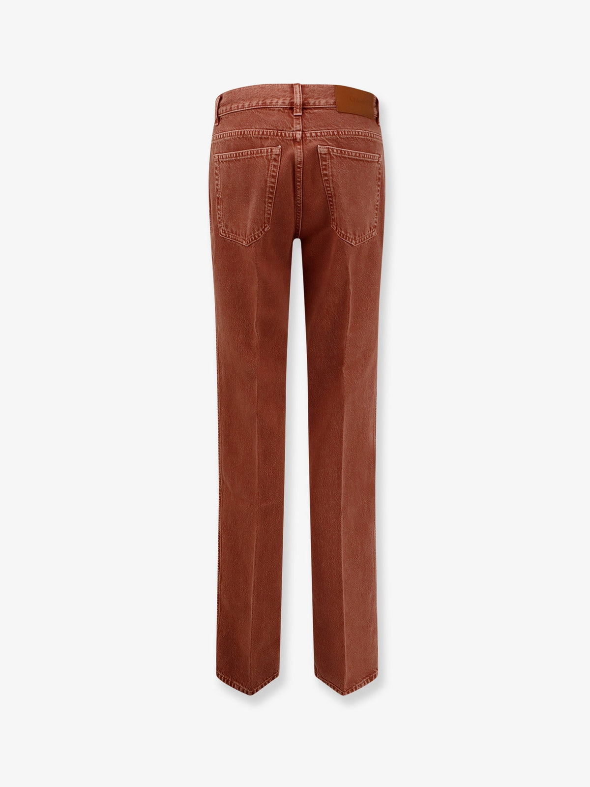 Chloe' Colored denim trousers - Crimson Brown