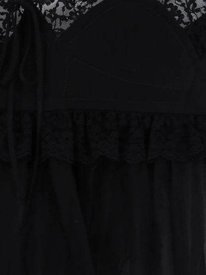 CHLOE' - Silk top with lace profiles