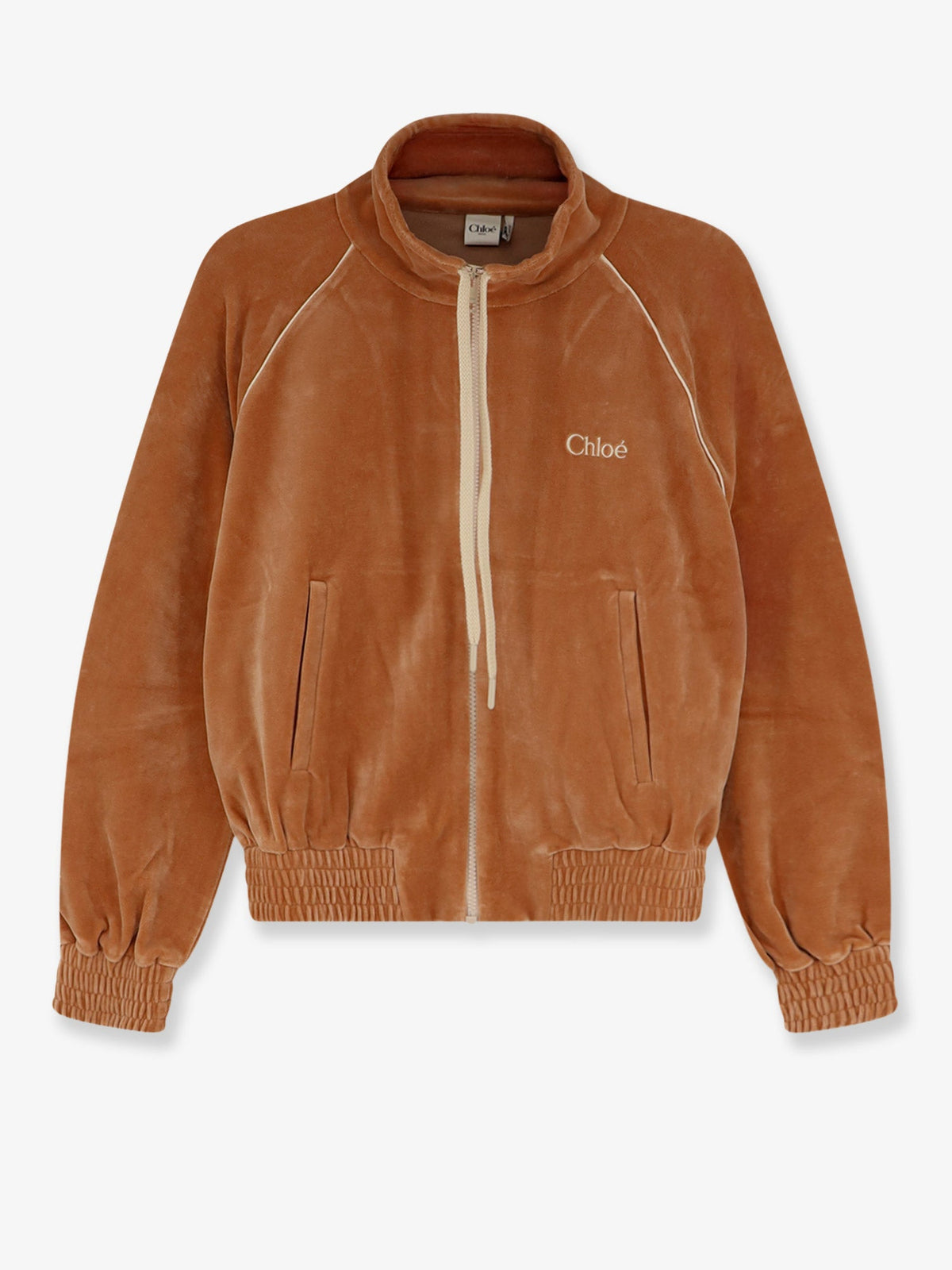 Chloé Chenille sweatshirt with Logo - Smoked Ochre