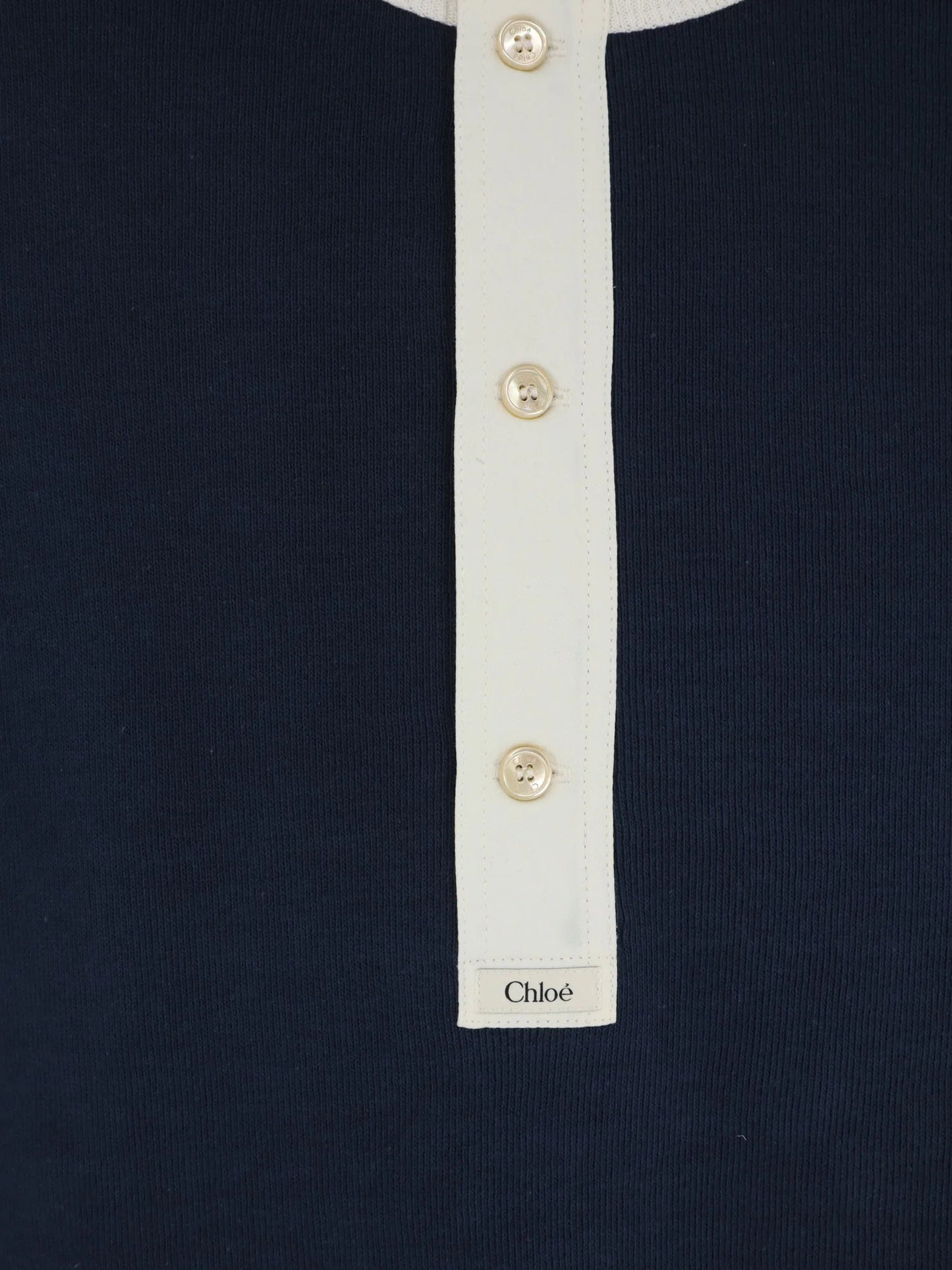 CHLOE' - Cotton sweater with contrasting inserts
