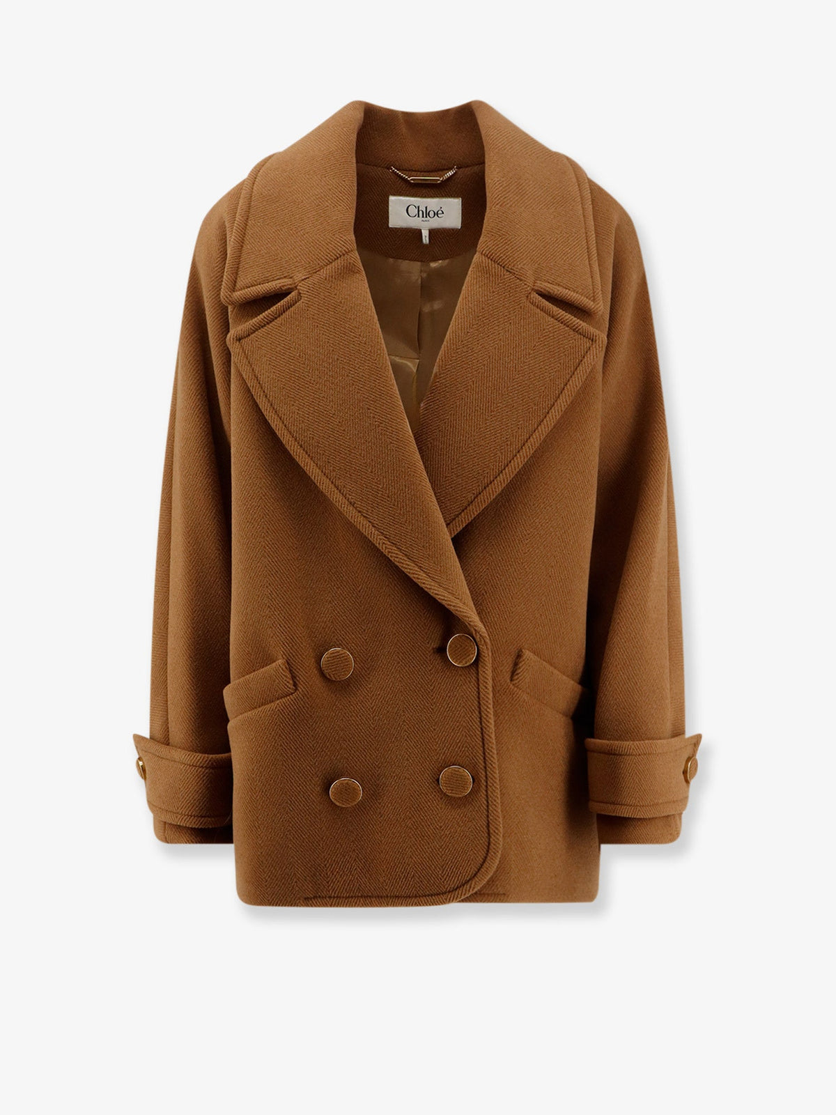Chloe' Short wool coat - Dusty Camel