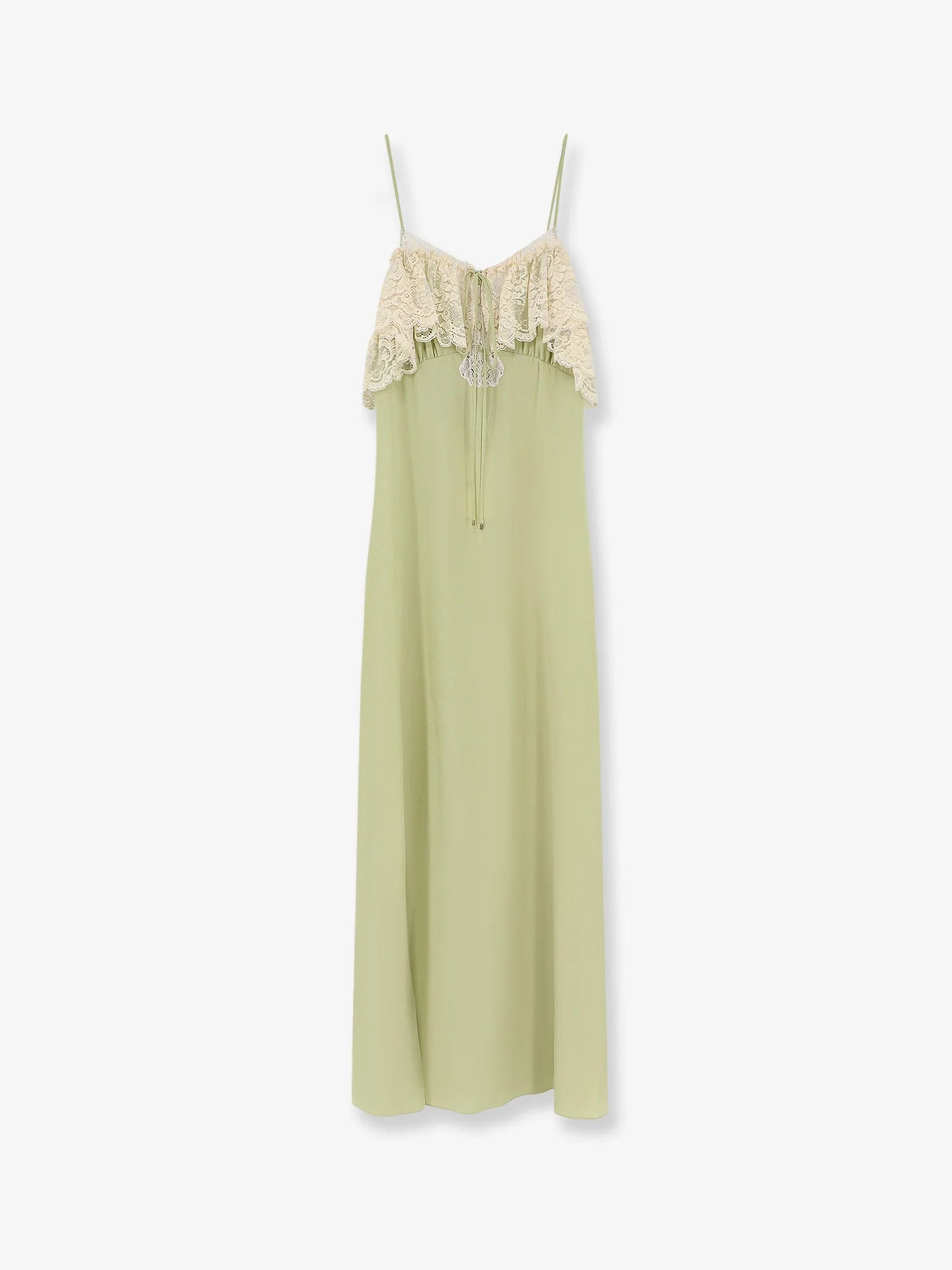 CHLOE' - Silk dress with lace inserts