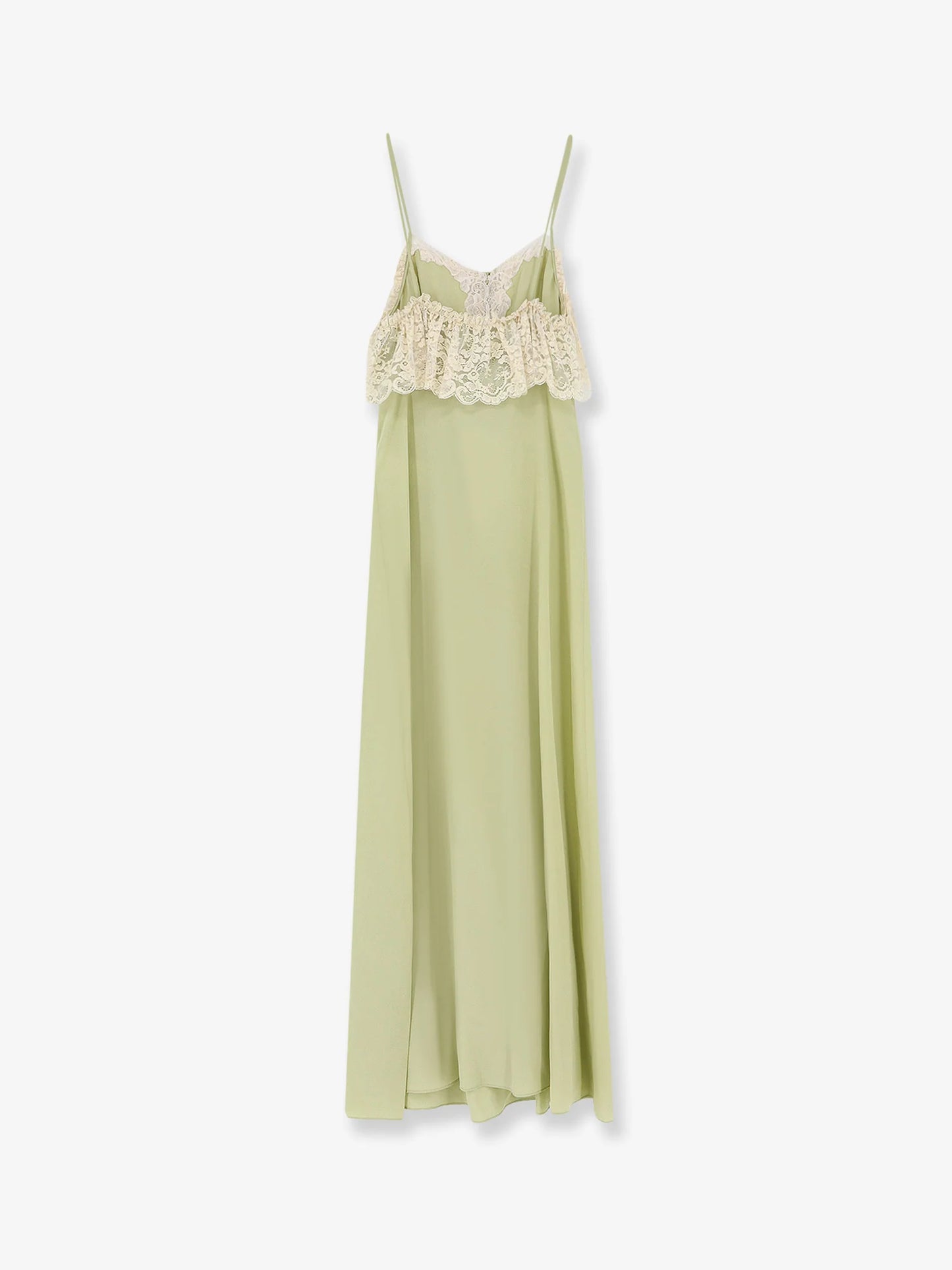 CHLOE' - Silk dress with lace inserts