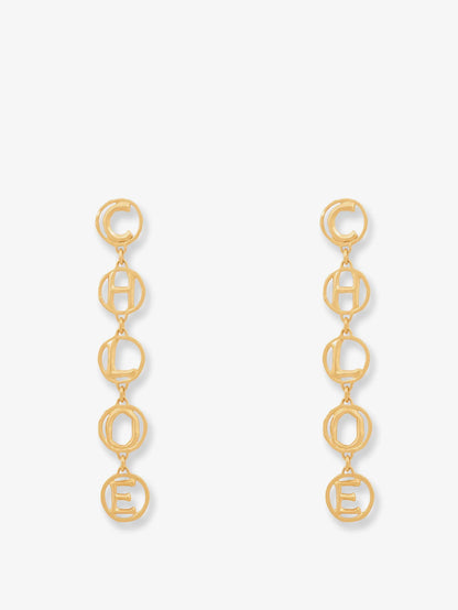 CHLOE' - Brass Script Earrings