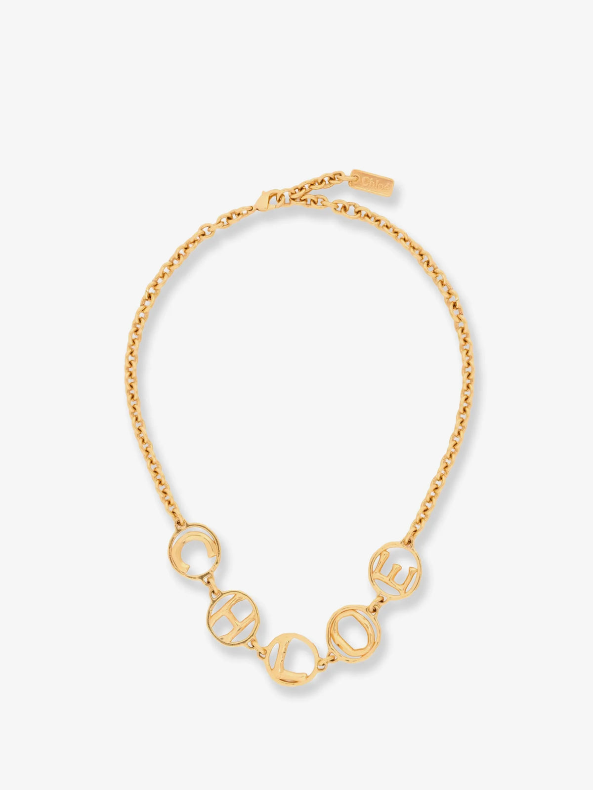 CHLOE' - Brass Script Necklace