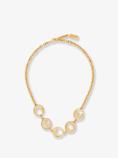 CHLOE' - Brass Script Necklace